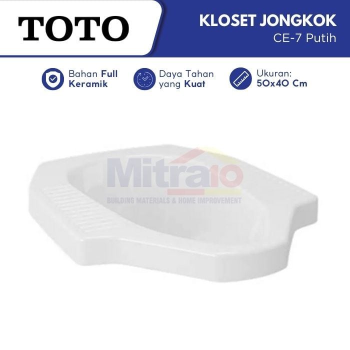 Toto Kloset Jongkok CE-7 Putih visual 2
