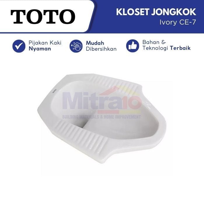 Toto Kloset Jongkok CE-7 Putih Ivory visual 2