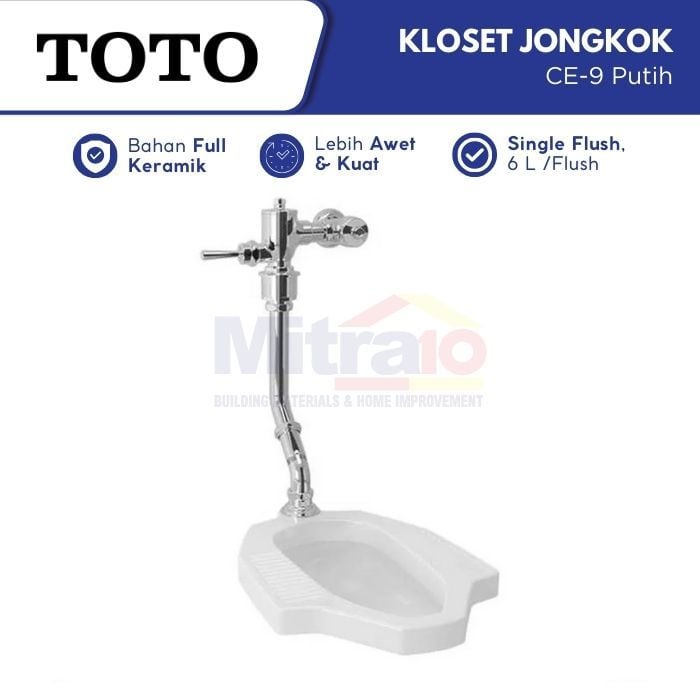 Toto Kloset Jongkok CE-9 Putih (Set) visual 2