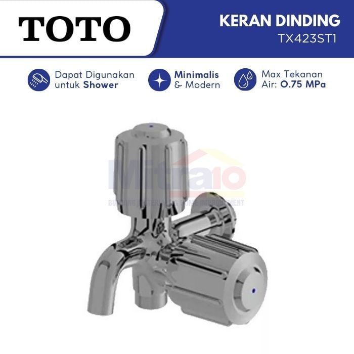 Toto Kran Dinding Stainless 2 Cabang TX423ST1 visual 2