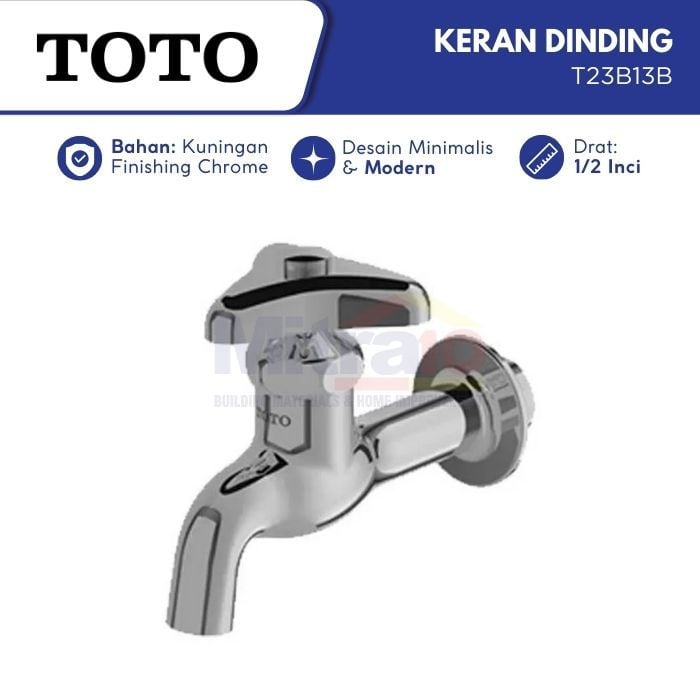 Toto Kran Dinding Stainless T23B13B visual 2