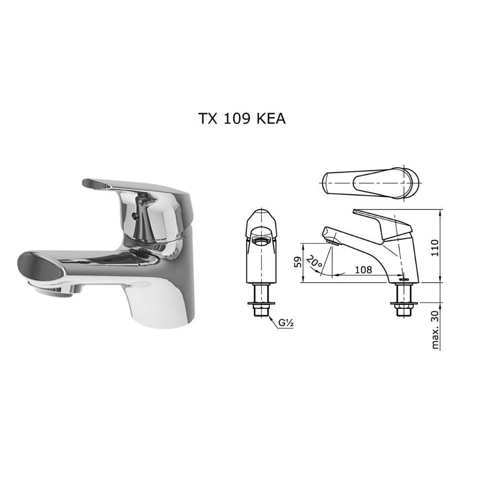 Toto Kran Wastafel Faucet TX109KEA visual 2