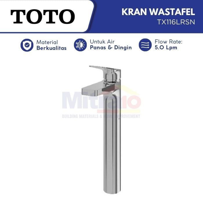 Toto Kran Wastafel Leher Panjang Stainless TX116LRSN visual 2
