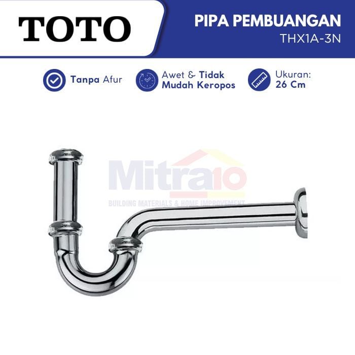 Toto Siphon P-Trap Pembuangan Wastafel THX1A-3N visual 2