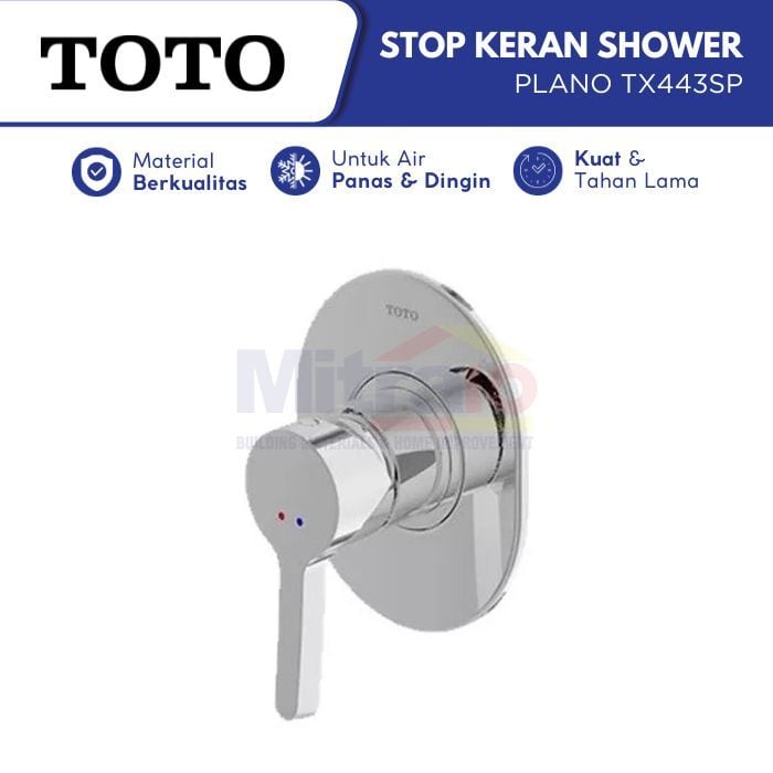 Toto Stop Kran Shower Dinding Air Panas Dingin Plano TX443SP visual 2