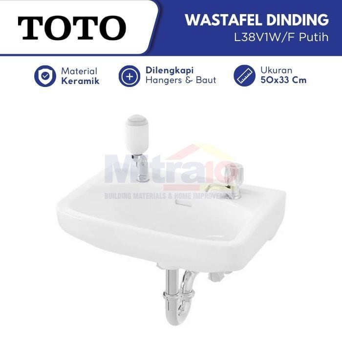 Toto Wastafel Dinding L38V1W/F Putih visual 2