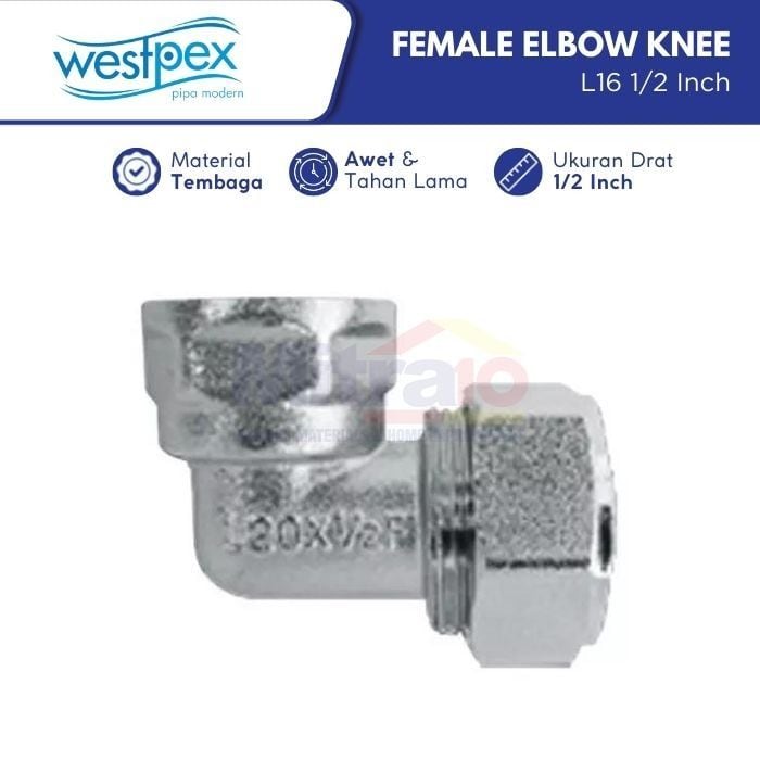 Westpex Female Elbow Knee Air Panas Dan Dingin L16 1/2 Inch visual 2