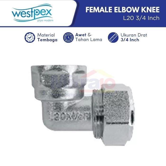 Westpex Female Elbow Knee Air Panas Dan Dingin L20 3/4 Inch visual 2