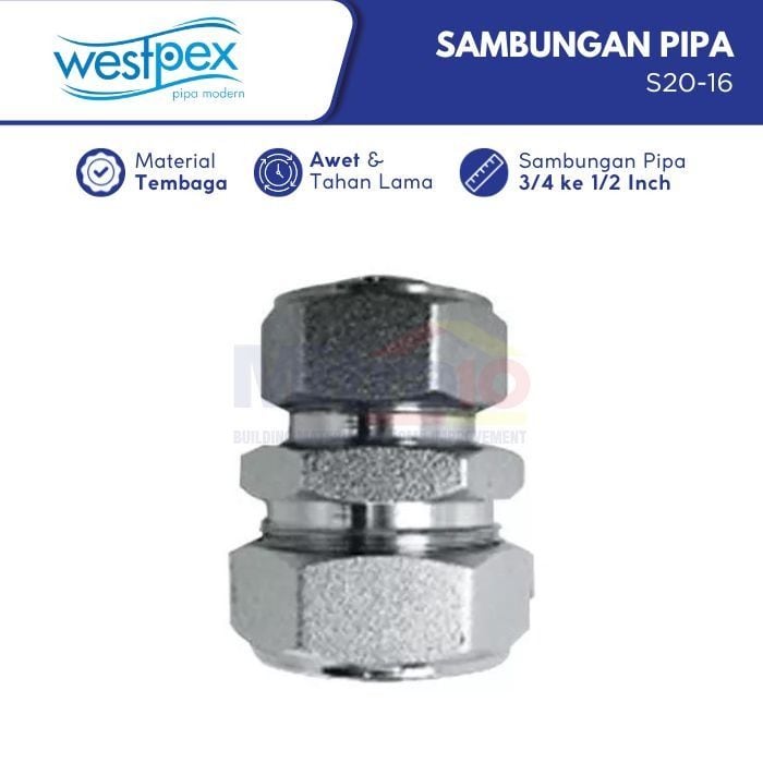 Westpex Sambungan Pipa Reducing Tee S20-16 3/4 Inch Dan 1/2 Inch visual 2