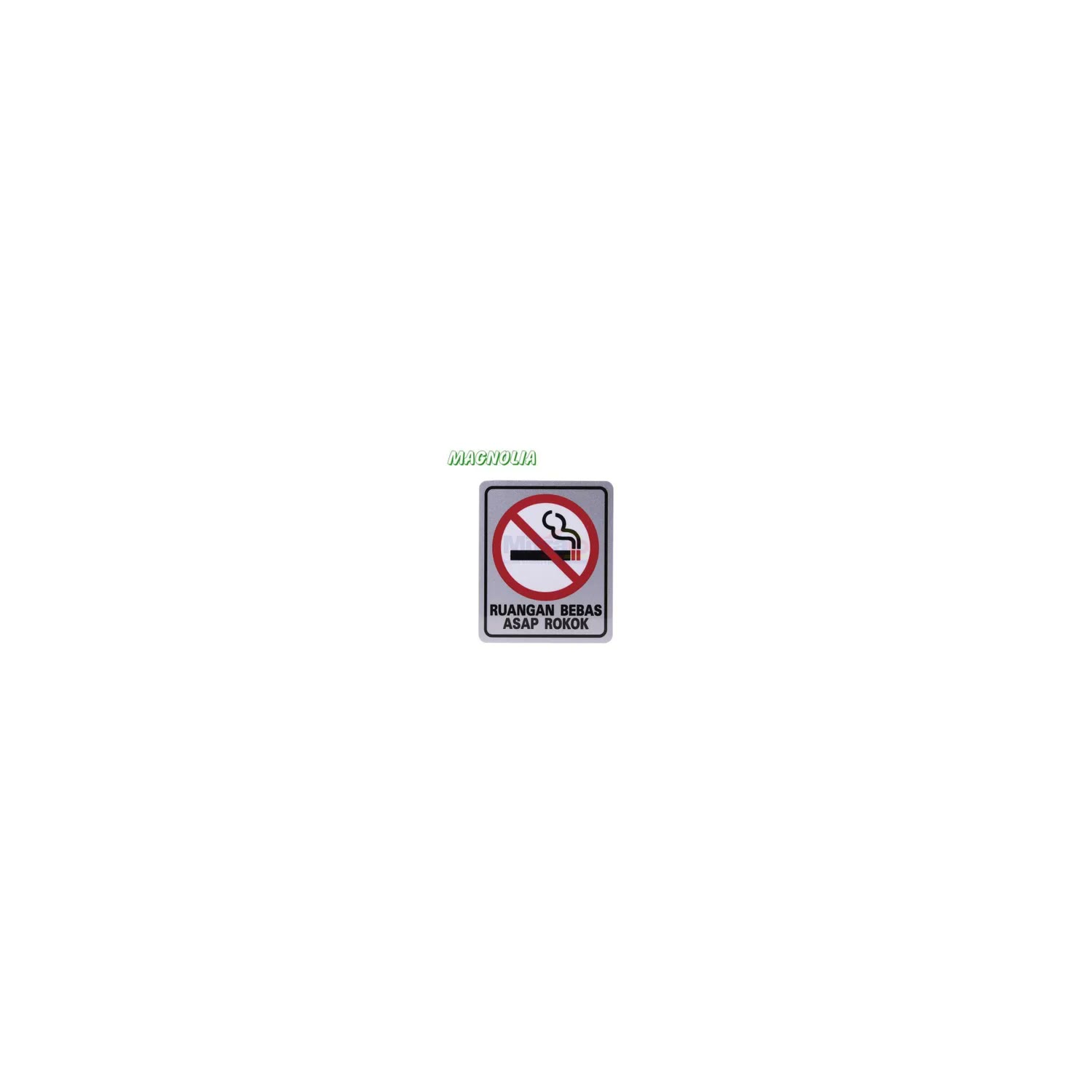 Magnolia Papan Tanda Type Lbm Ruangan Bebas Asap Rokok 4.6x19.4 cm Silver visual 2
