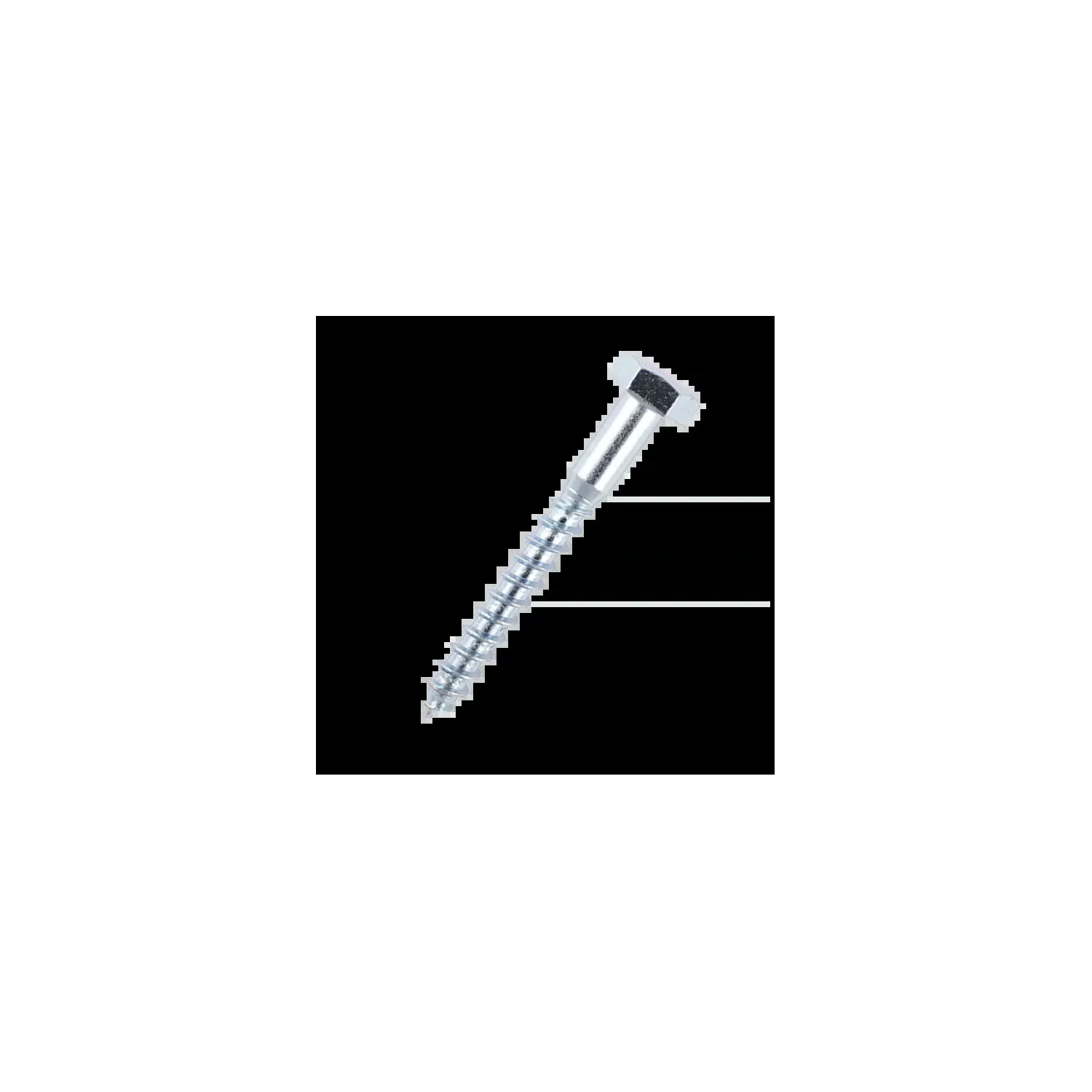 M6 × 60 mm Hex Head Coach Screws (100/Pack) visual 2