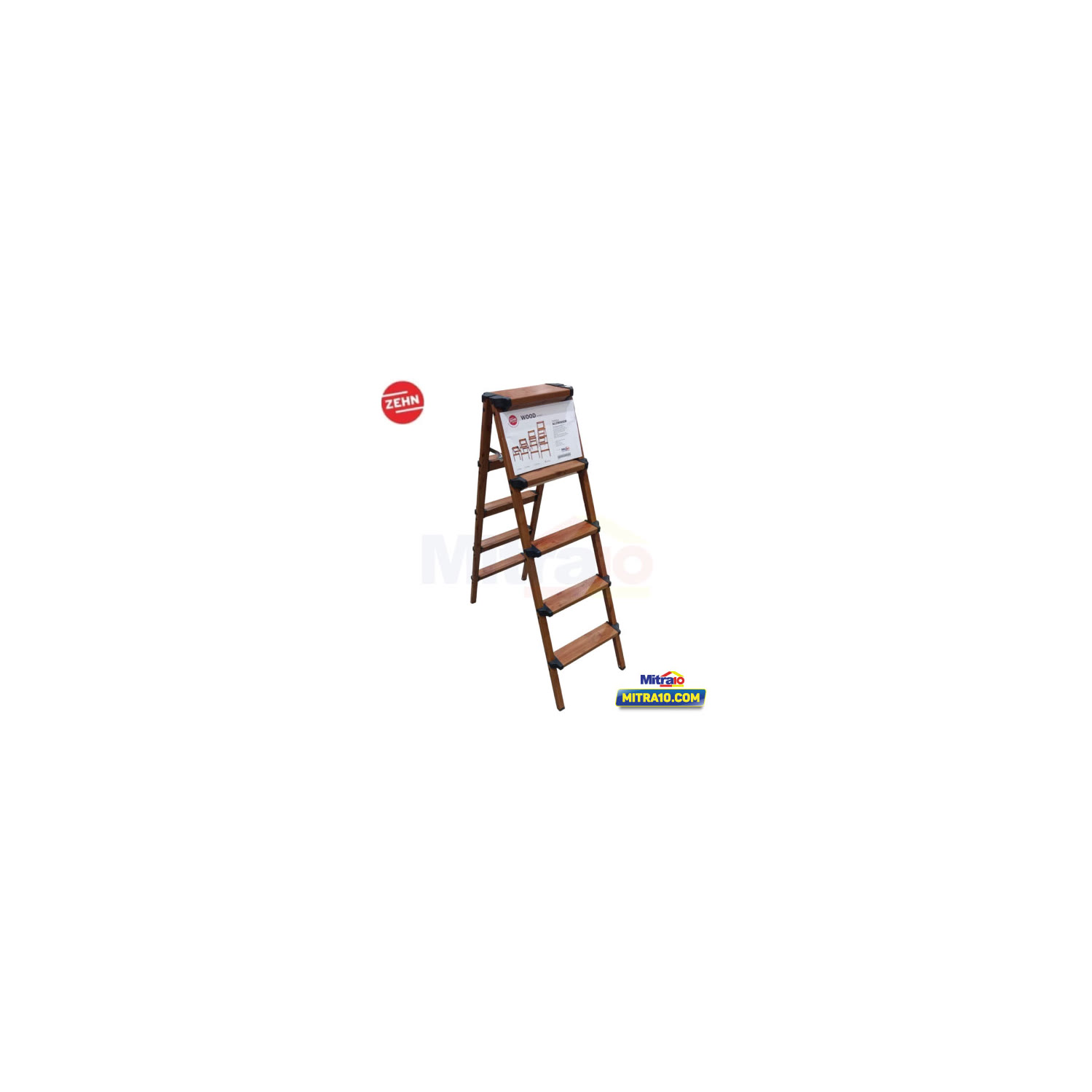 Zehn Tangga aluminium Lipat 5 Step Motif Kayu SW-ST105B visual 2