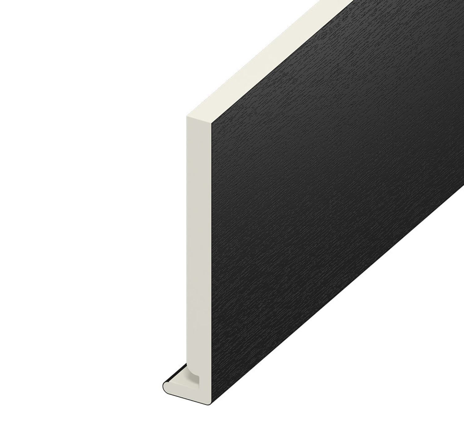 18mm Plain Black Ash Fascia Board 225mm x 5m