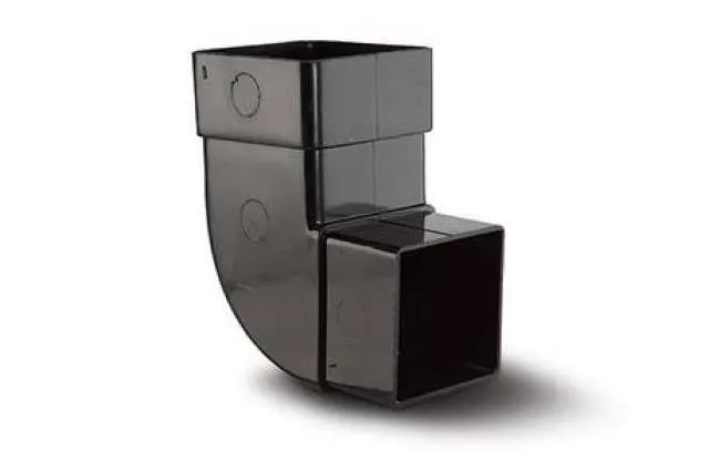 65mm Square Downpipe Offset Bend 92.5 Degree Black