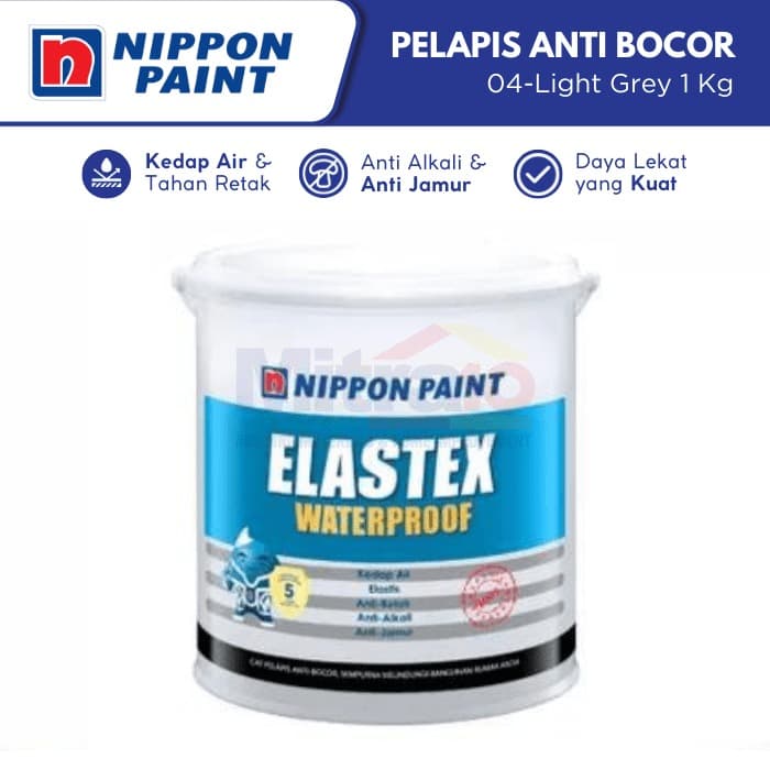 Nippon Elastex Cat Lapisan Anti Bocor 04-light Grey 1 Kg