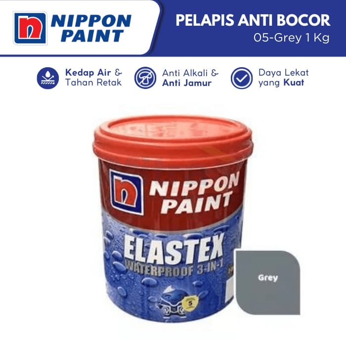 Nippon Elastex Cat Lapisan Anti Bocor 05-grey 1 Kg Abu