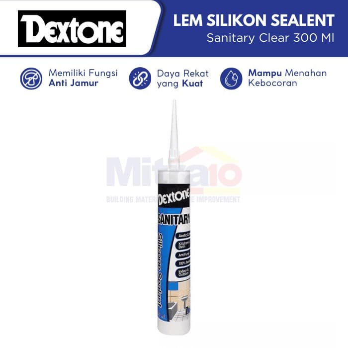 Dextone Lem Silicone Sealent Tabung Sanitary Clear 300 Ml