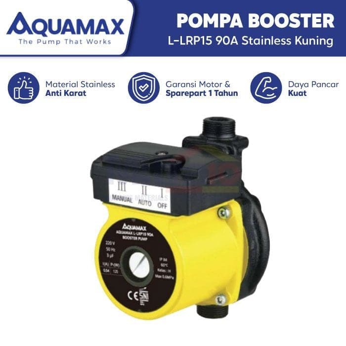Aquamax Pompa Booster L-LRP15 90A Stainless Kuning