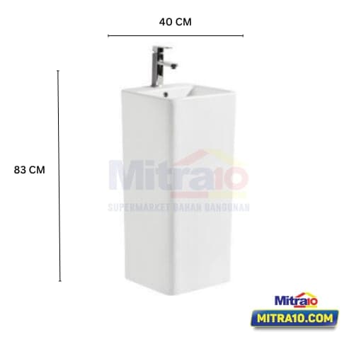 Ceramax Cubic SQR Wastafel Pedestal FSB7004SJ Putih