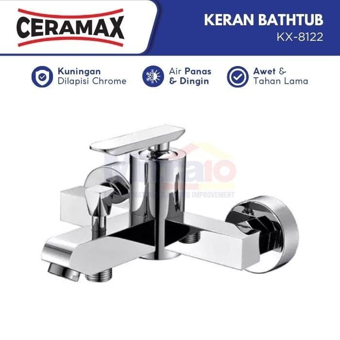 Ceramax Kran Bathtub Air Panas Dingin Stainless KX-8122