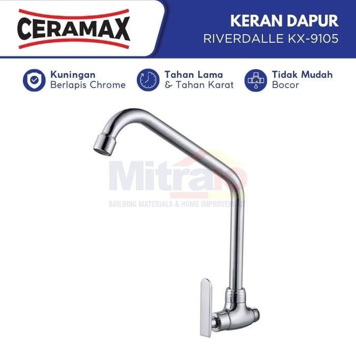 Ceramax Kran Dinding Wastafel Dapur Stainless Riverdalle KX-9105