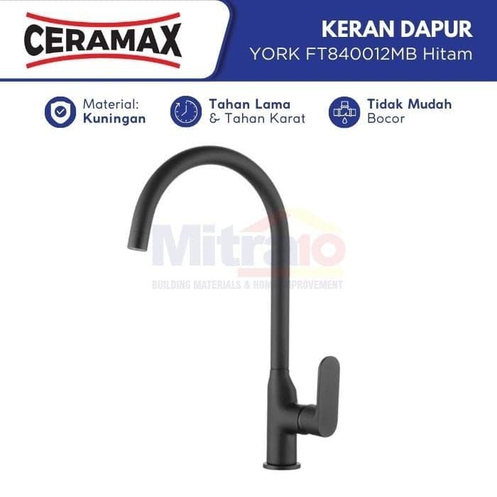 Ceramax Kran Wastafel Cuci Piring Dapur York FT840012MB Hitam