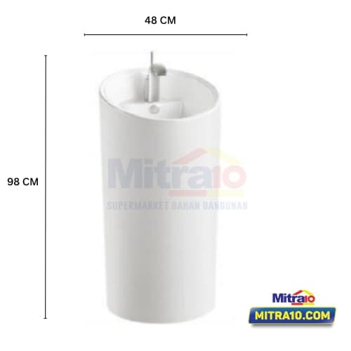 Ceramax Wastafel Alas Bulat FSB7030SJ P48 X L48 X T98 cm Putih