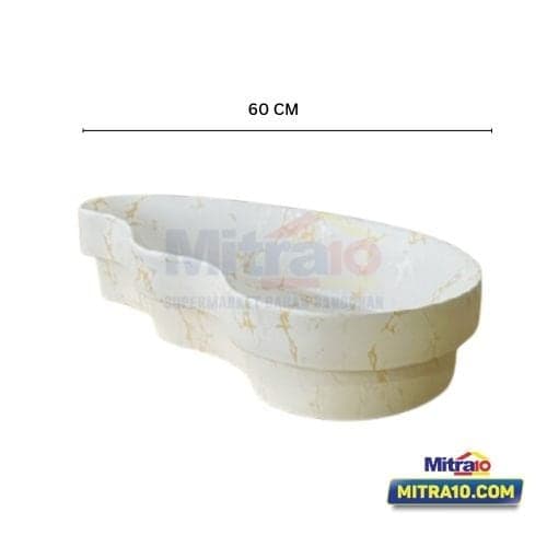 Ceramax Wastafel Brita H462C102 ABV 33 x 60 x 13 cm Putih Marble