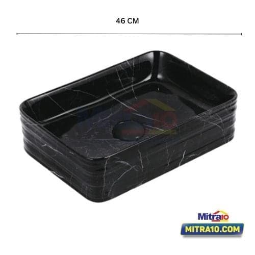 Ceramax Wastafel Meja LUNNA H-445A-C58 32 x 46 x 12 cm Hitam