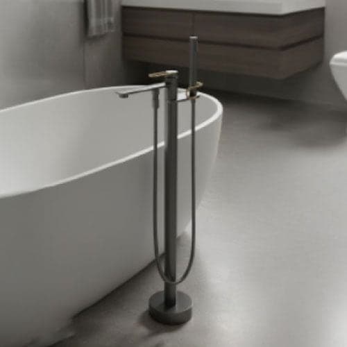 Mixer Shower Ceramax JL-22111CP Freestanding Matt Black