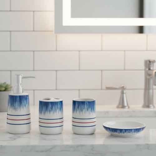 Set Aksesori Kamar Mandi Ceramax SOKA JY240070 A-B-C-D Blue