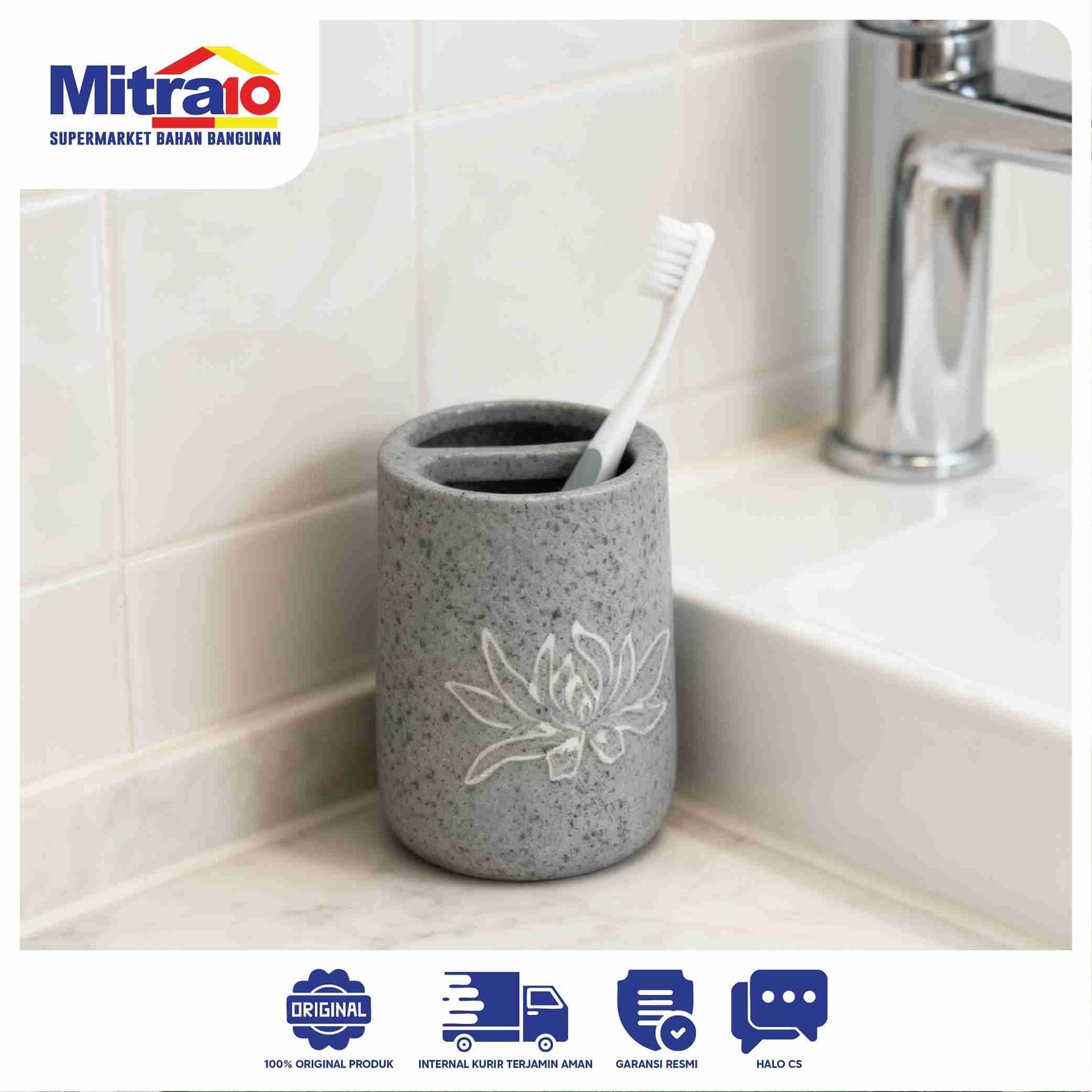Tempat Sikat Gigi Ceramax ARSA JY240205-B Abu-abu