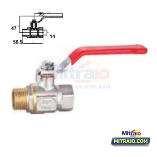 Fluid Kuningan Katup Bola 1/2 Inch YL264