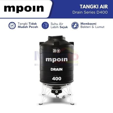Mpoin Tangki Air Drain Series D400 350 L Hitam