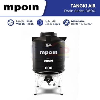 Mpoin Tangki Air Drain Series D600 550 L Hitam