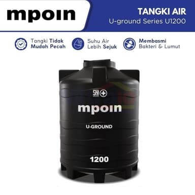 Mpoin Tangki Air U-ground Series U1200 1100 L Hitam
