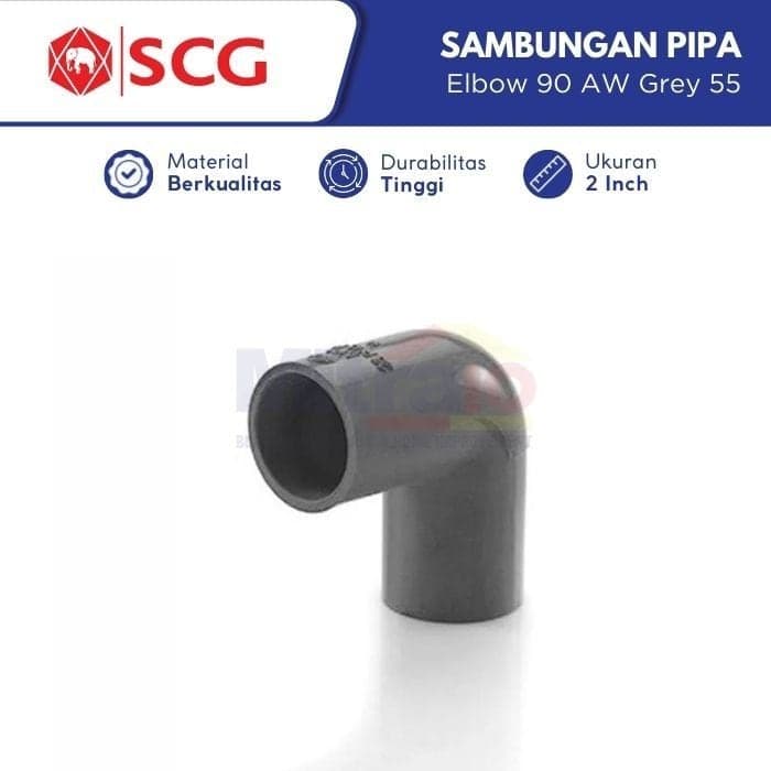 Scg Elbow Sambungan Pipa Pvc 90 Derajat Aw Grey 55 2 Inch
