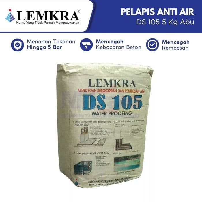 Lemkra Semen Pelapis Anti Air DS 105 5 Kg Abu