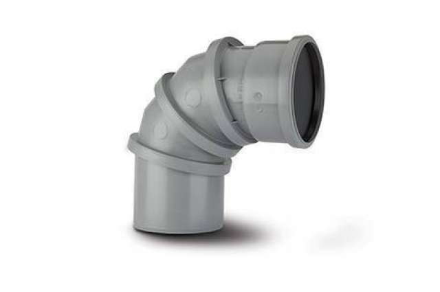 110mm Soil Adjustable Bend 0-90 Degree Grey