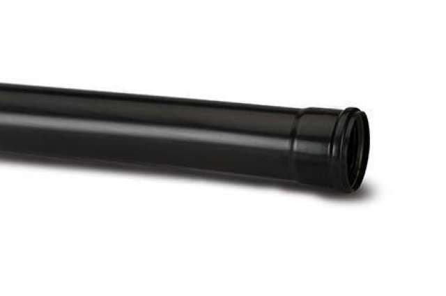 110mm Soil Pipe Single Socket Black 3m