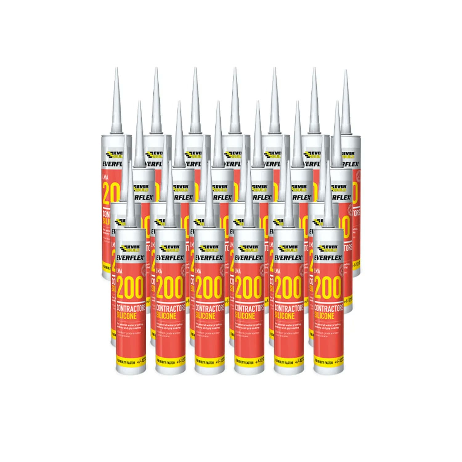 Everbuild 200 Contractors Silicone White 295ml - Box of 25