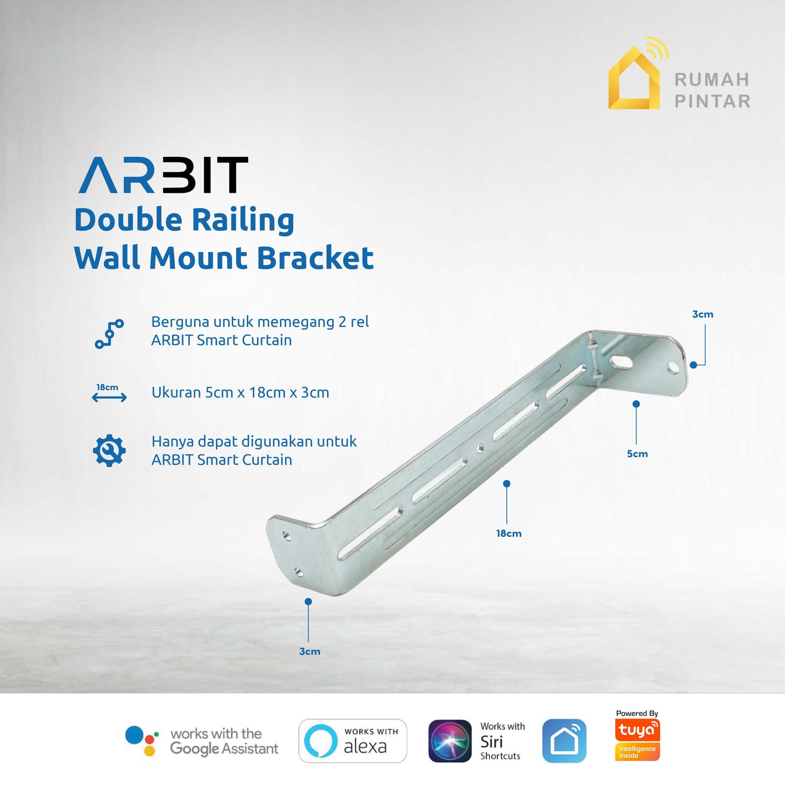 ARBIT Double Railing Wall Mount Bracket Curtain