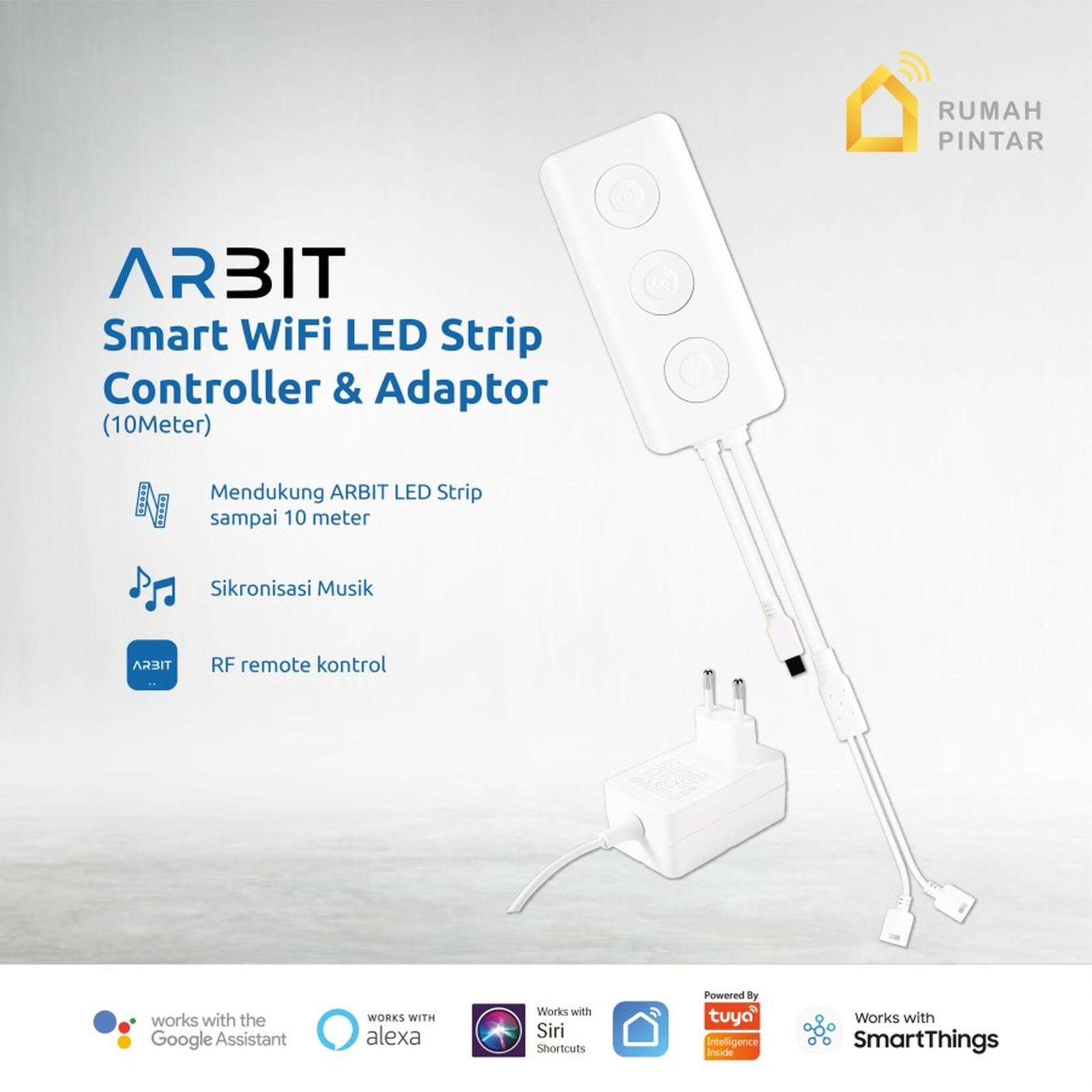 ARBIT Smart WiFi LED Strip Controller & Adaptor for 10 m Tuya - white