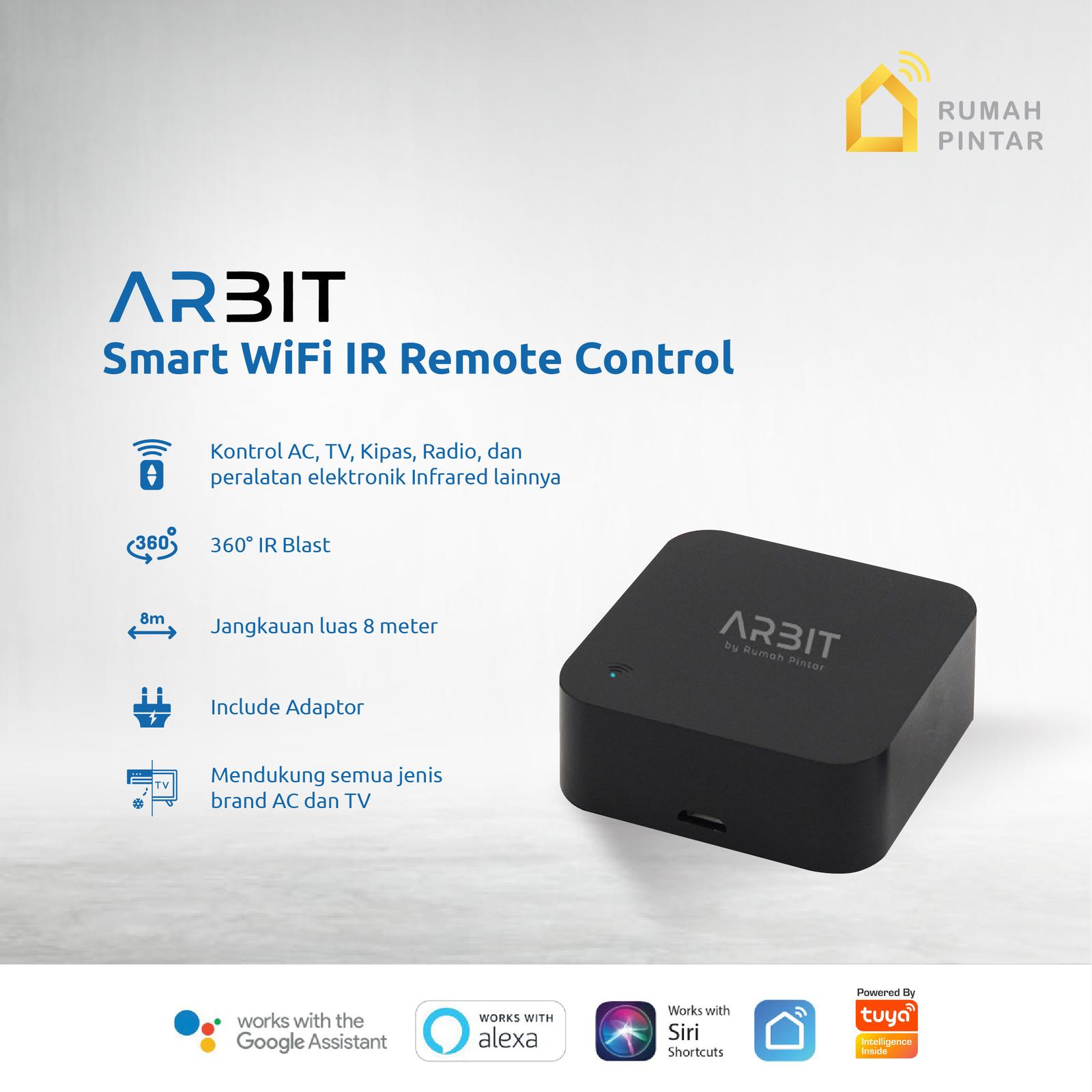 ARBIT WiFi IR Infrared Remote Controller Remot Pintar Wireless Elektronik Smart Home Usb tuya - black