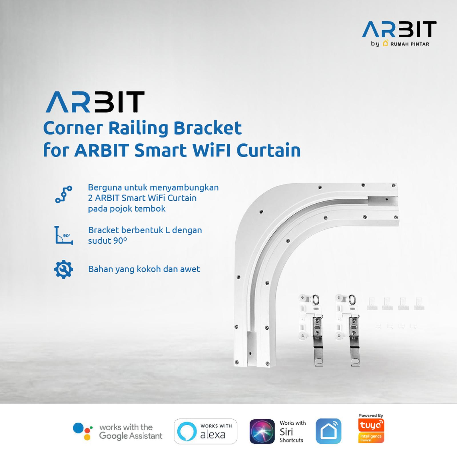 Railing Siku Melengkung 90 derajat untuk ARBIT Smart Curtain