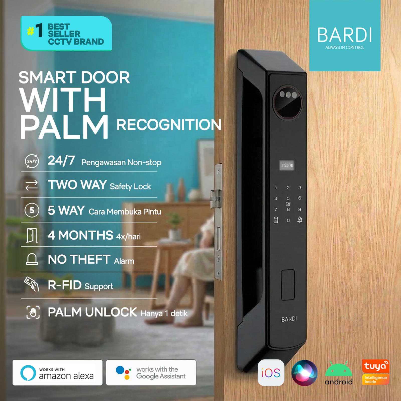 BARDI Smart Door Lock Palm Recognition Handle Gagang Pintu dengan Sensor Telapak Tangan