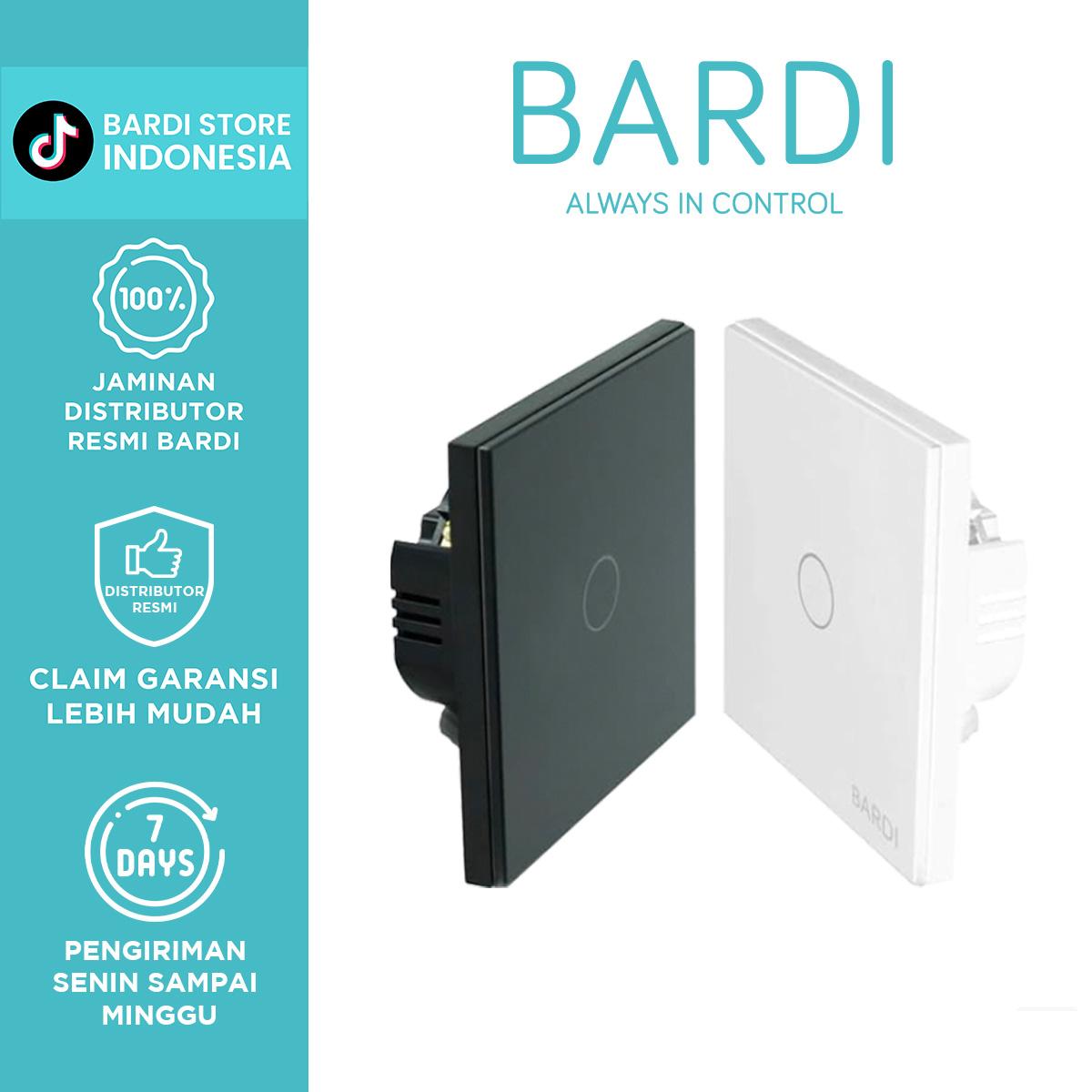 BARDI Smart Light WallSwitch Touch WiFi - EU 1 Gang White Putih /Black Hitam Saklar - Black