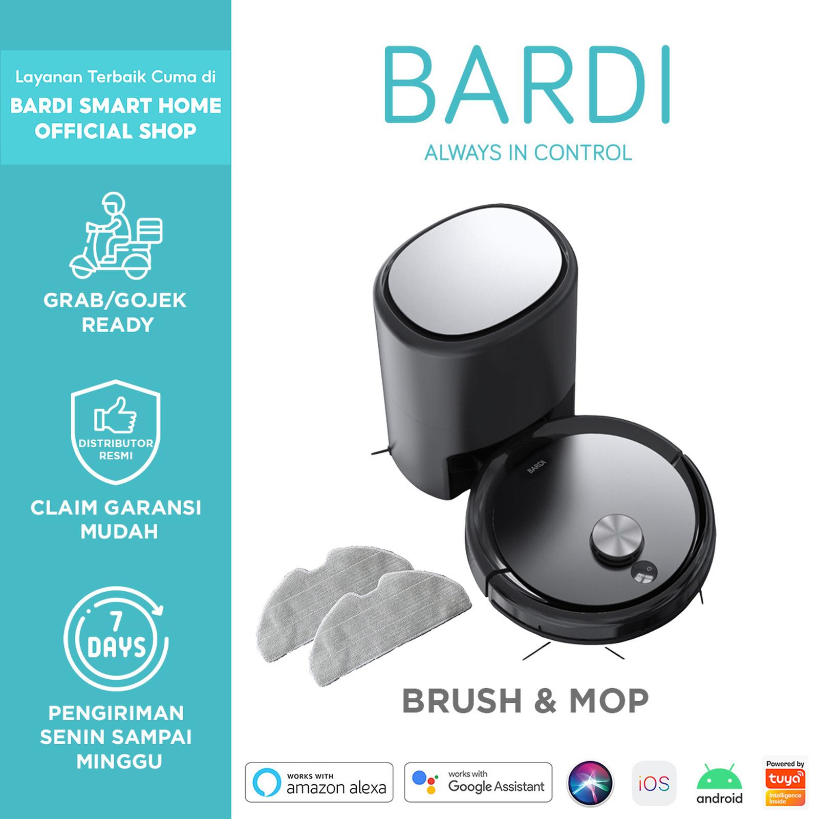 BARDI Smart Vacuum Robot with Station 2 in 1 Brush dan Mop Penyedot Debu Vakum Cleaner - Brush + Mop