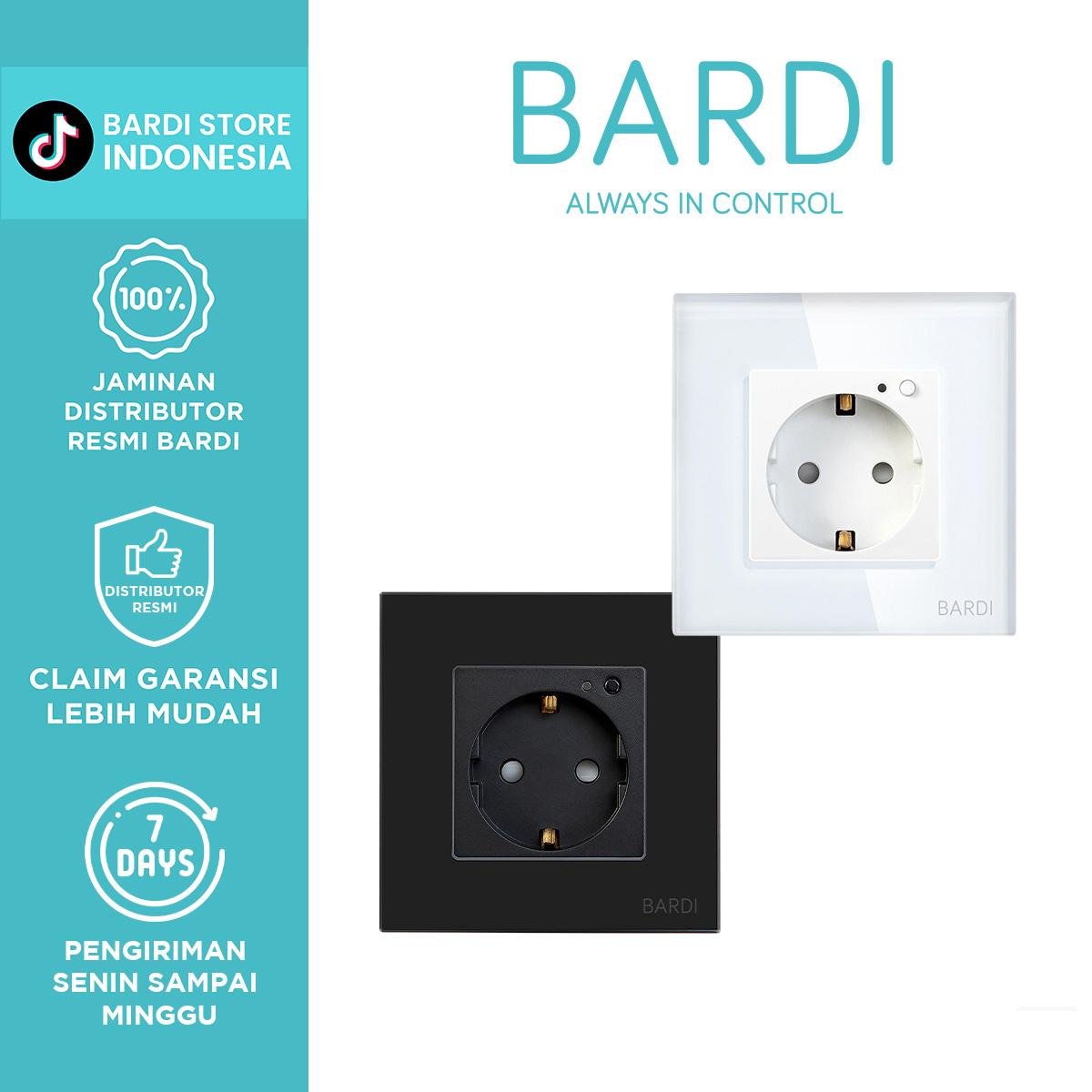 BARDI Smart Wall Socket Wifi EU White Putih /Black Hitam For Alexa Google Home Automation - Black