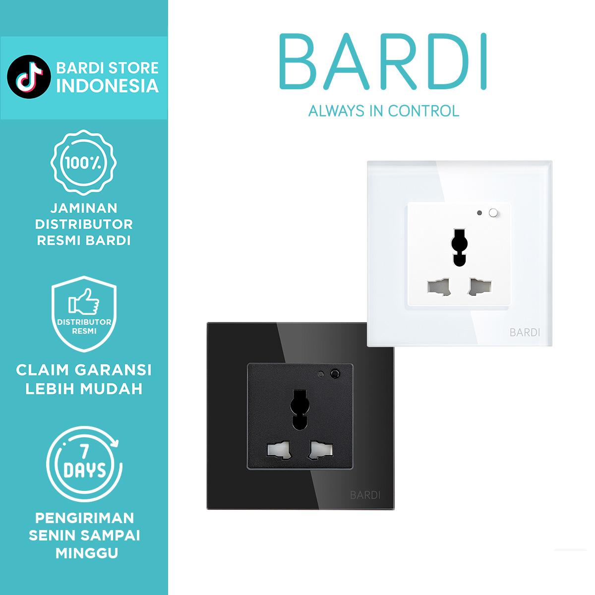 BARDI Smart Wall Socket Wifi UNI White Putih / Black Hitam For Alexa Google Home Automation - Black